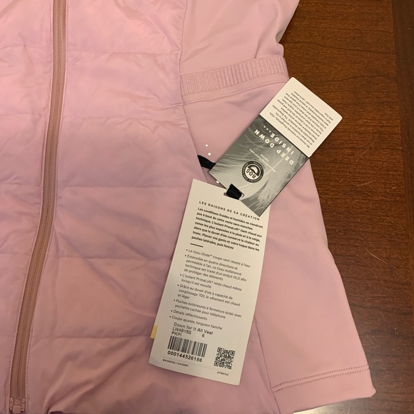 Lululemon Down for it All Vest (Size 6) in Pink Peony NWT - Picture 2 of 6